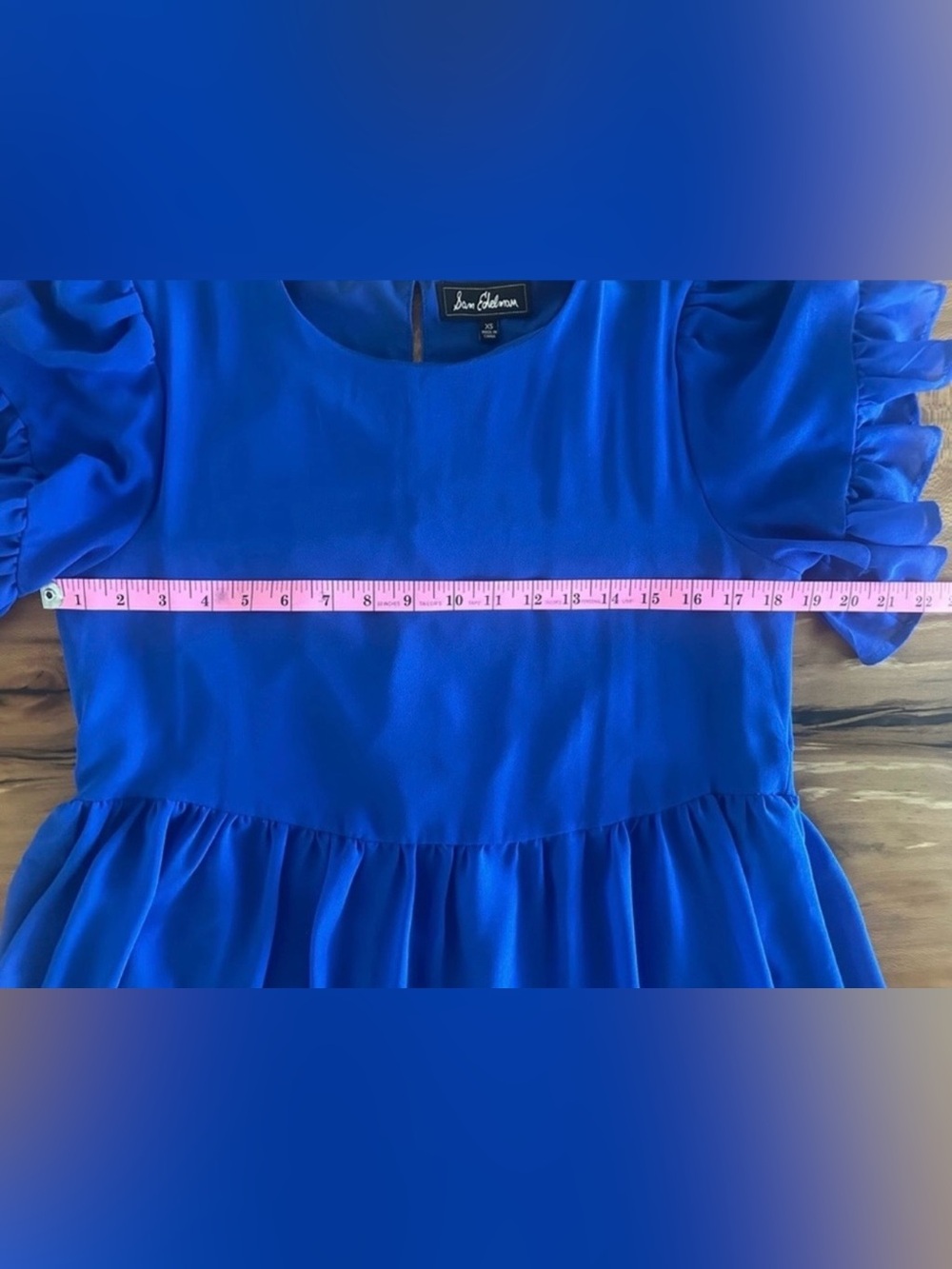 Sam Edelman Royal Blue Chiffon 
Ruffle Sleeve Tiered Dress | Size: XS - Picture 8 of 12